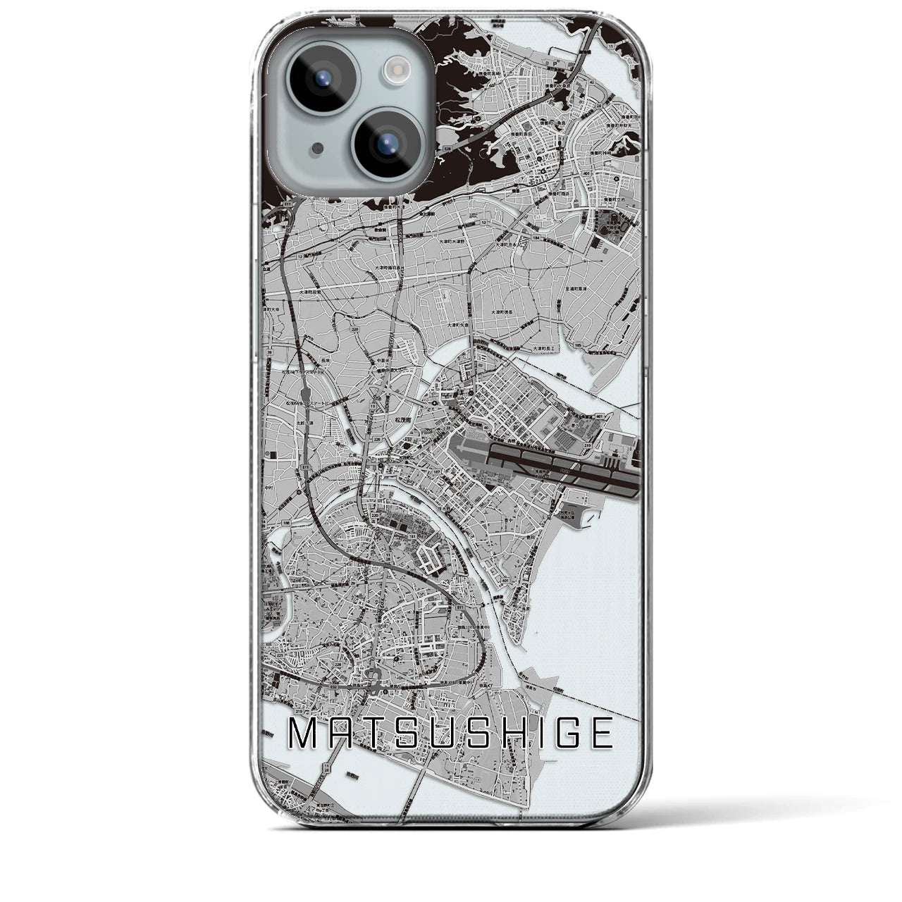 【松茂(徳島県)】地図柄iPhoneケース(クリアタイプ)