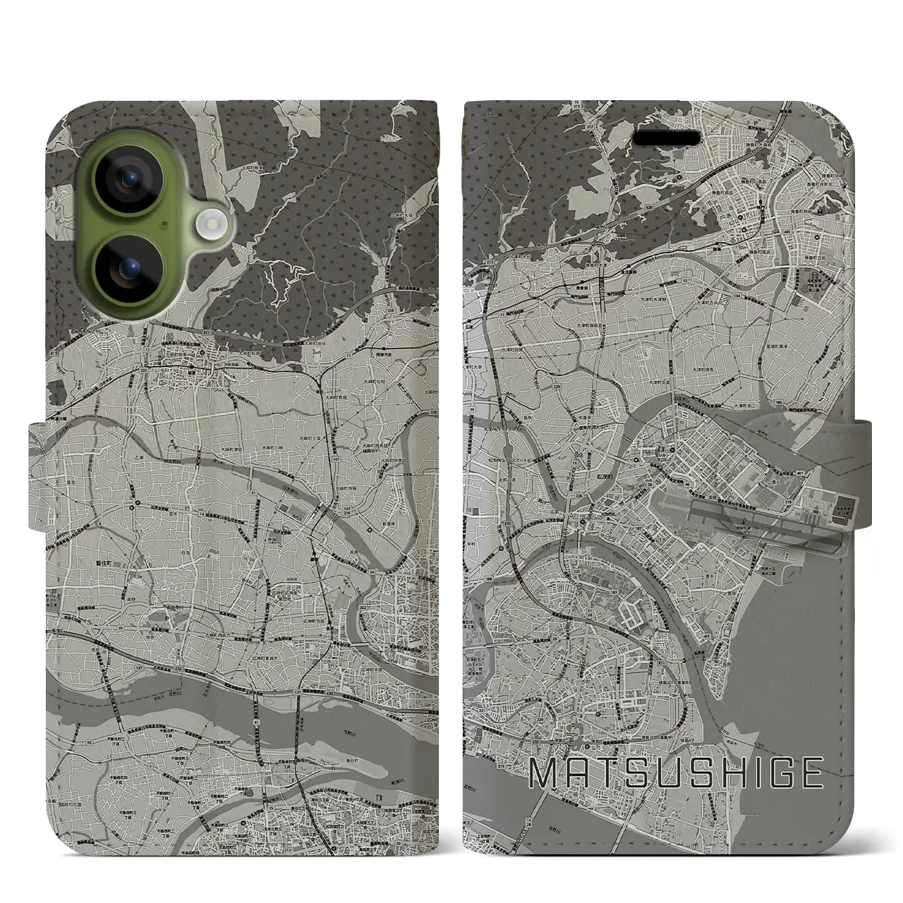 【松茂(徳島県)】地図柄iPhoneケース(手帳タイプ)