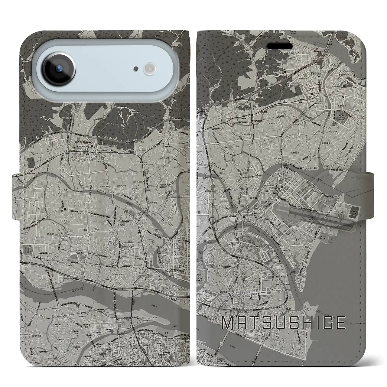 【松茂(徳島県)】地図柄iPhoneケース(手帳タイプ)