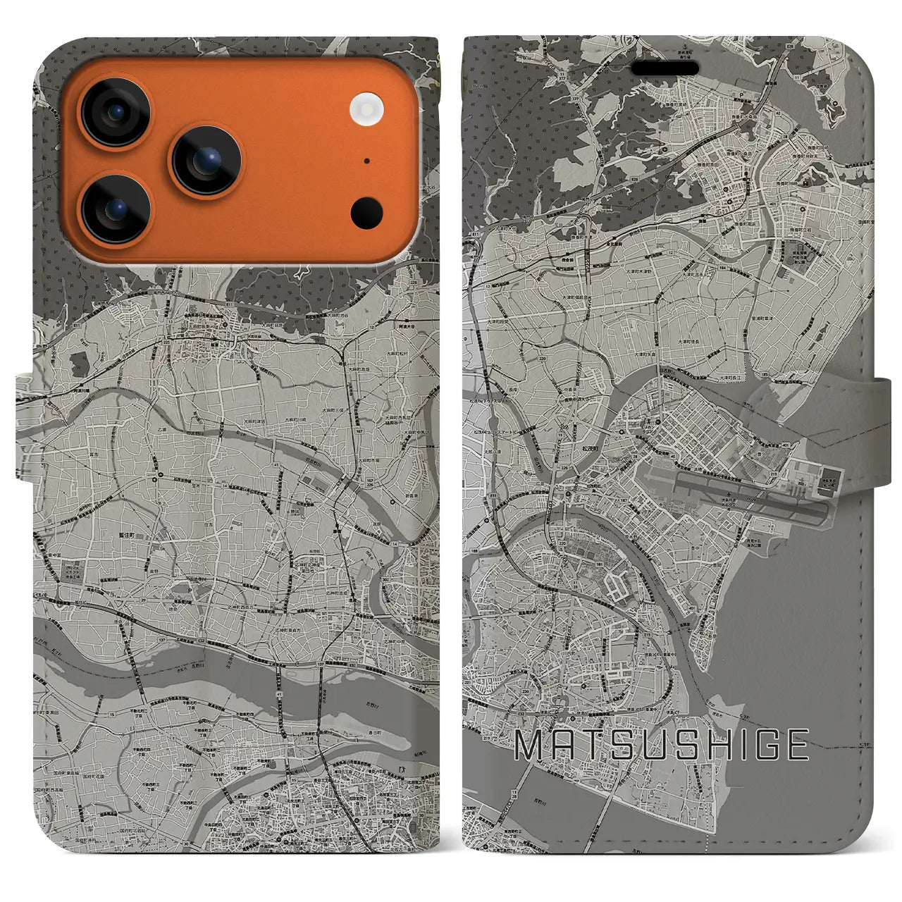 【松茂(徳島県)】地図柄iPhoneケース(手帳タイプ)