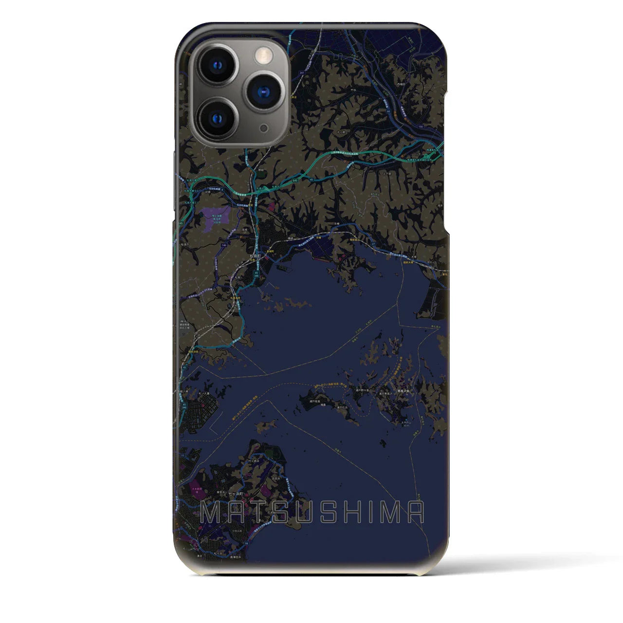 【松島(宮城県)】地図柄iPhoneケース(バックカバータイプ)