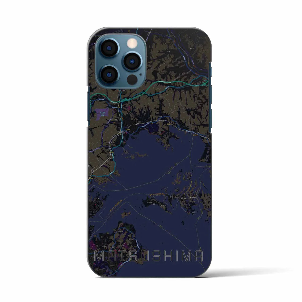 【松島(宮城県)】地図柄iPhoneケース(バックカバータイプ)