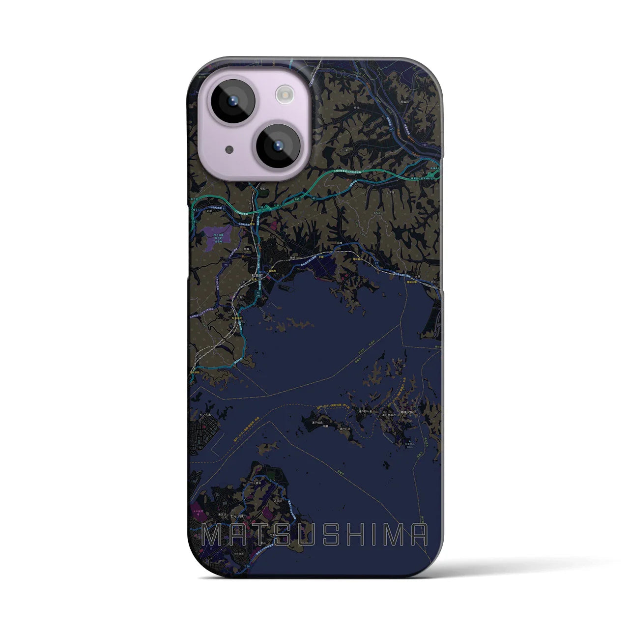 【松島(宮城県)】地図柄iPhoneケース(バックカバータイプ)