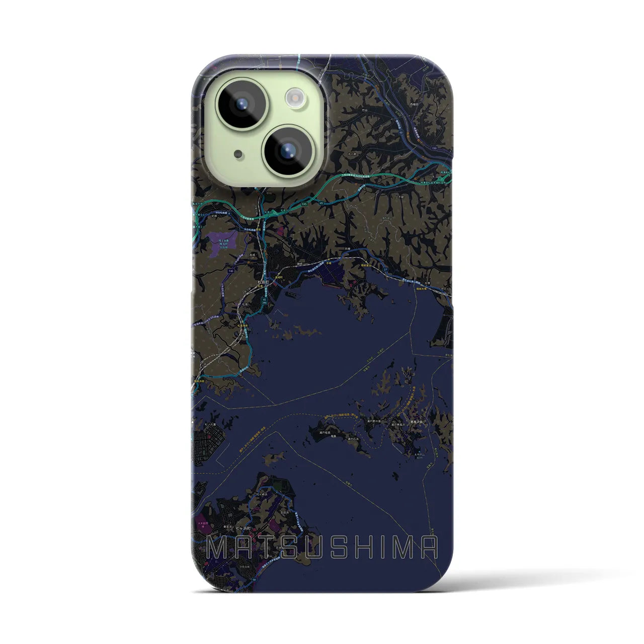 【松島(宮城県)】地図柄iPhoneケース(バックカバータイプ)