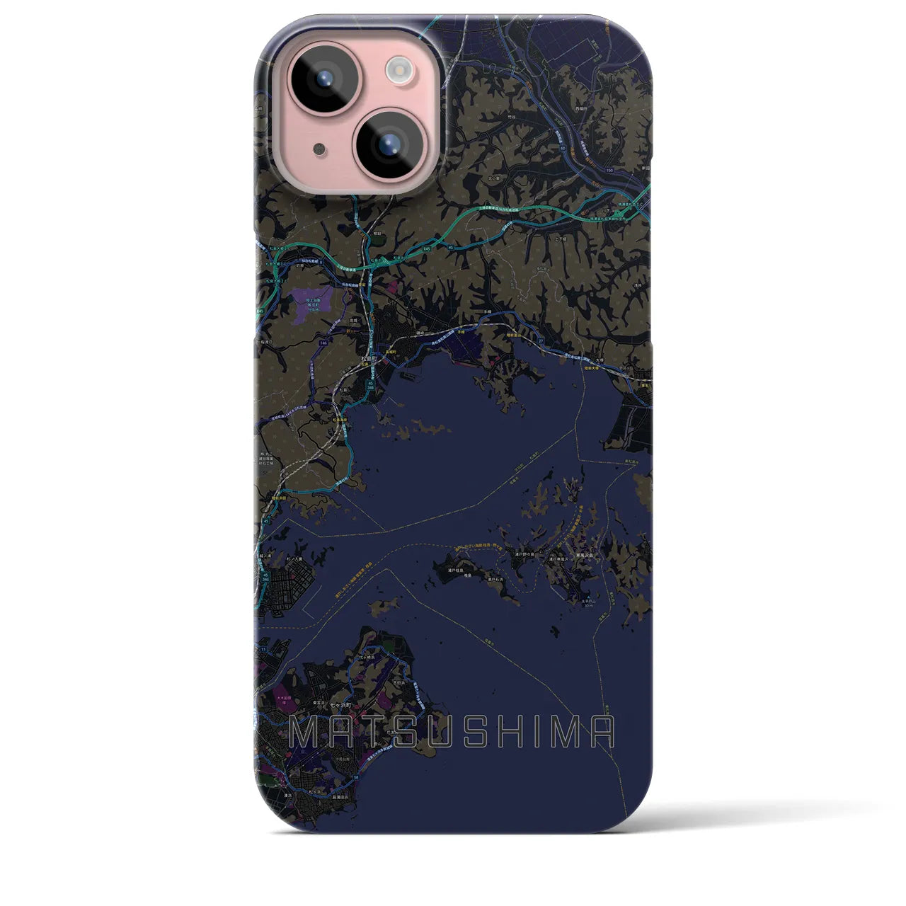 【松島(宮城県)】地図柄iPhoneケース(バックカバータイプ)