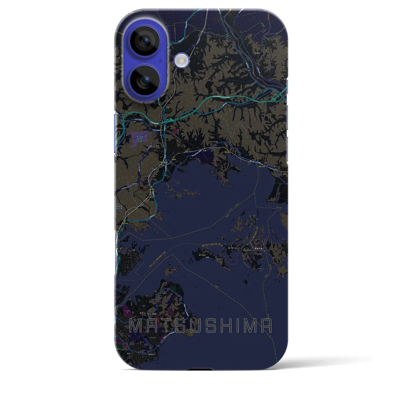 【松島(宮城県)】地図柄iPhoneケース(バックカバータイプ)
