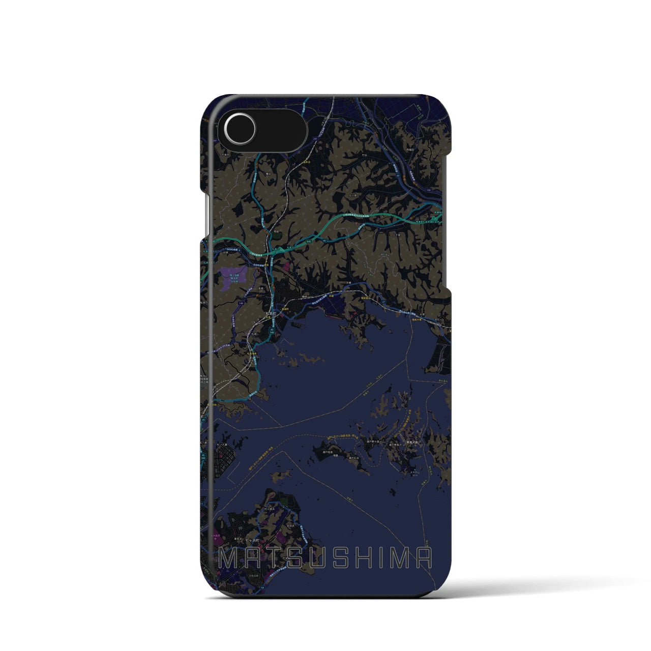 【松島(宮城県)】地図柄iPhoneケース(バックカバータイプ)