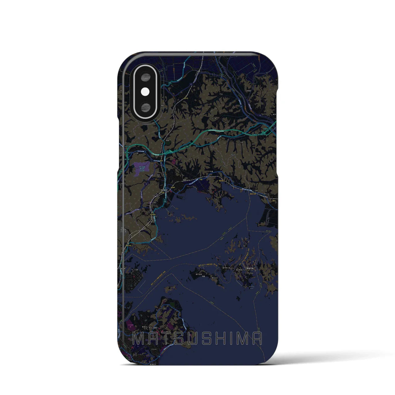【松島(宮城県)】地図柄iPhoneケース(バックカバータイプ)