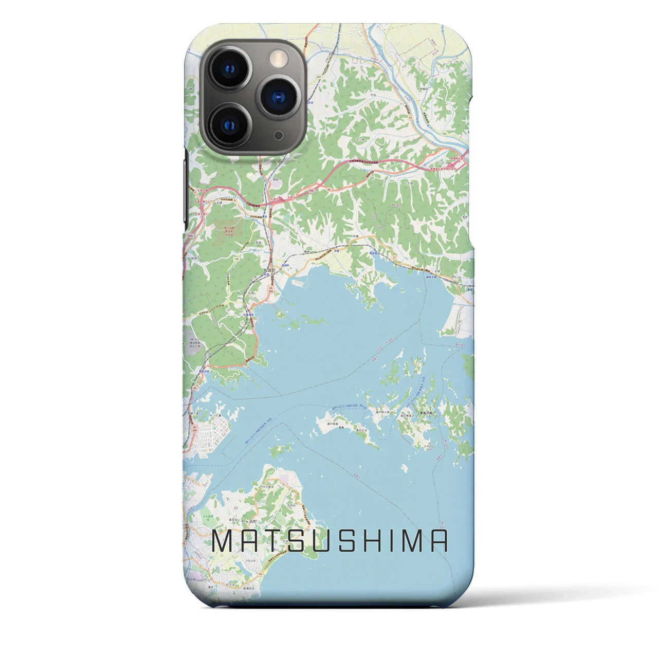 【松島(宮城県)】地図柄iPhoneケース(バックカバータイプ)