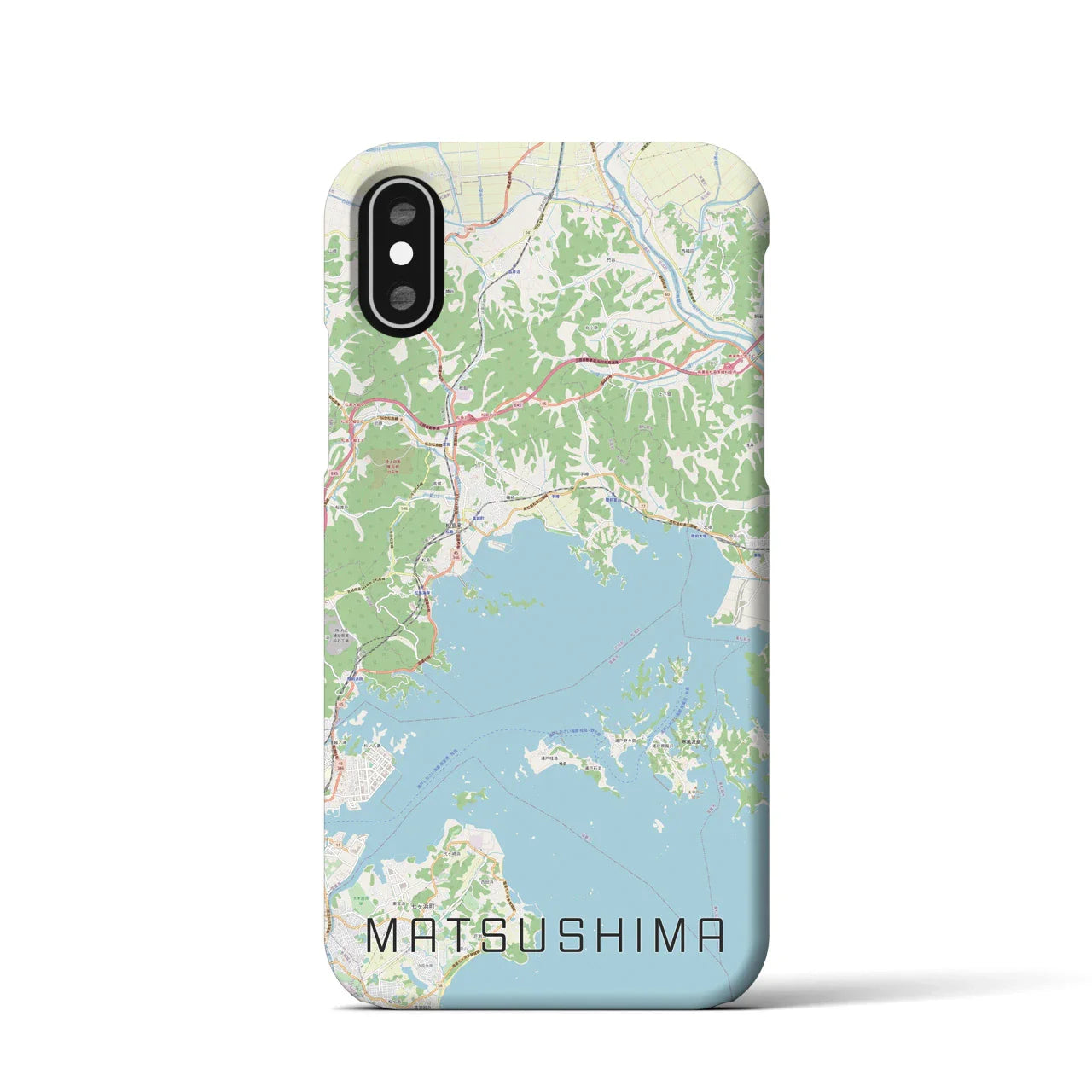 【松島(宮城県)】地図柄iPhoneケース(バックカバータイプ)