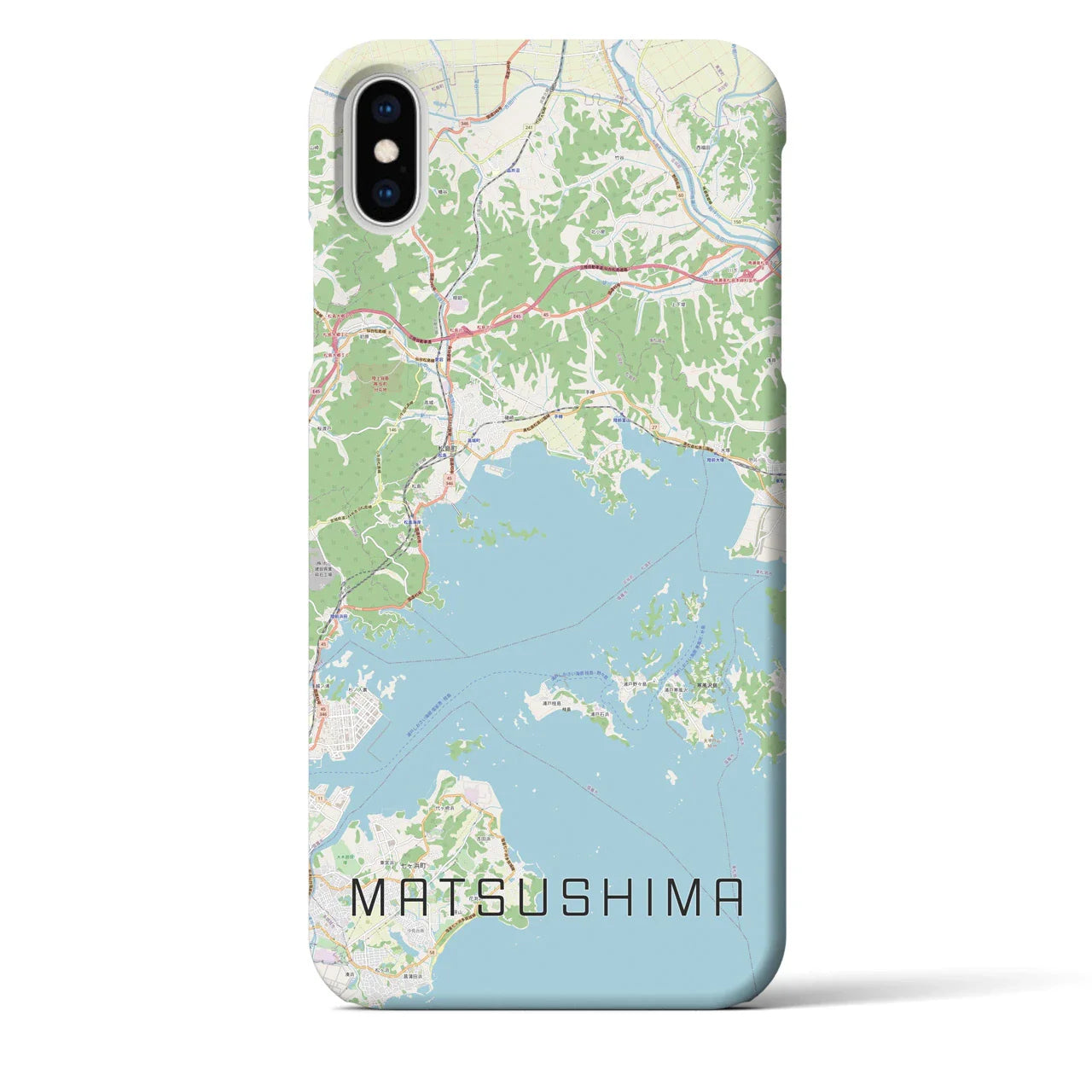 【松島(宮城県)】地図柄iPhoneケース(バックカバータイプ)