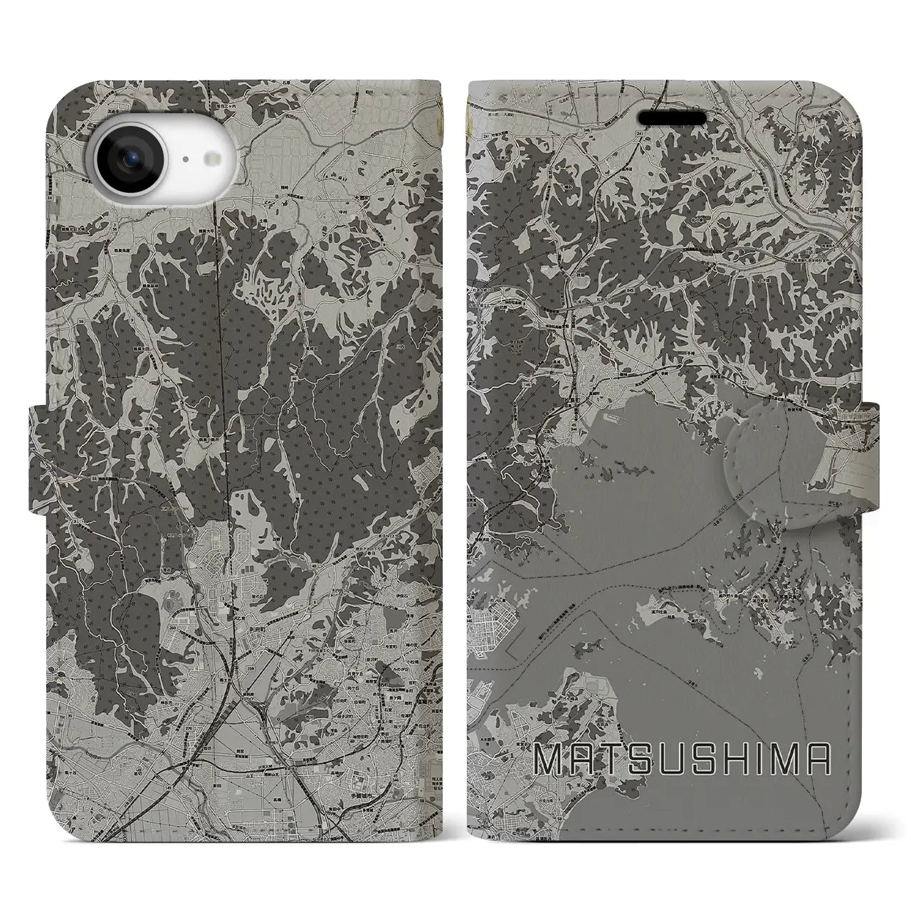 【松島(宮城県)】地図柄iPhoneケース(手帳タイプ)