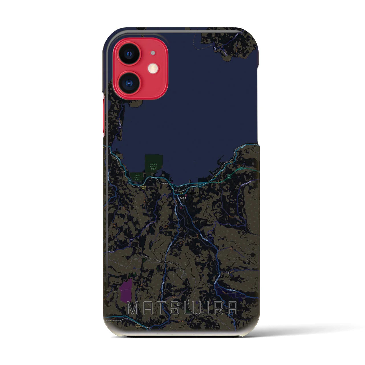 【松浦(長崎県)】地図柄iPhoneケース(バックカバータイプ)