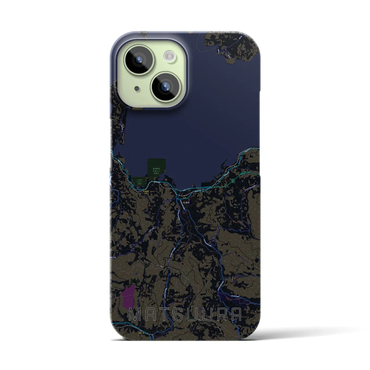【松浦(長崎県)】地図柄iPhoneケース(バックカバータイプ)