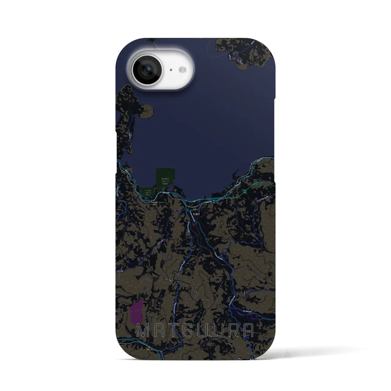 【松浦(長崎県)】地図柄iPhoneケース(バックカバータイプ)