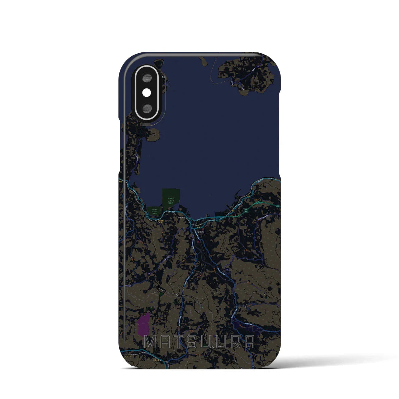【松浦(長崎県)】地図柄iPhoneケース(バックカバータイプ)
