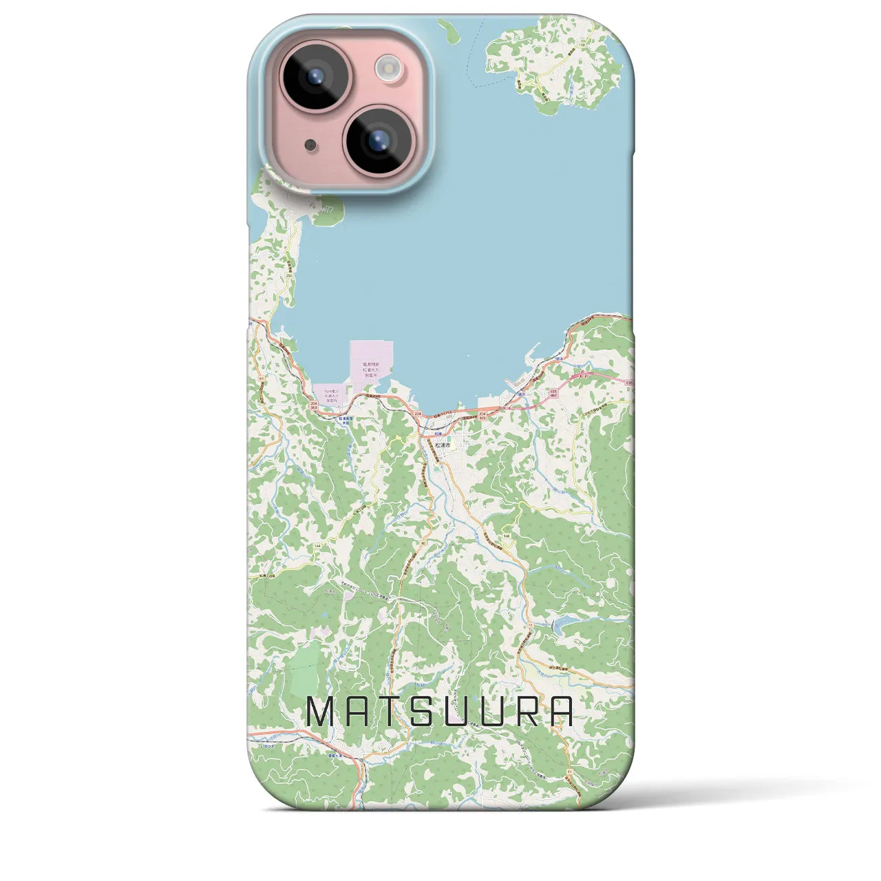 【松浦(長崎県)】地図柄iPhoneケース(バックカバータイプ)