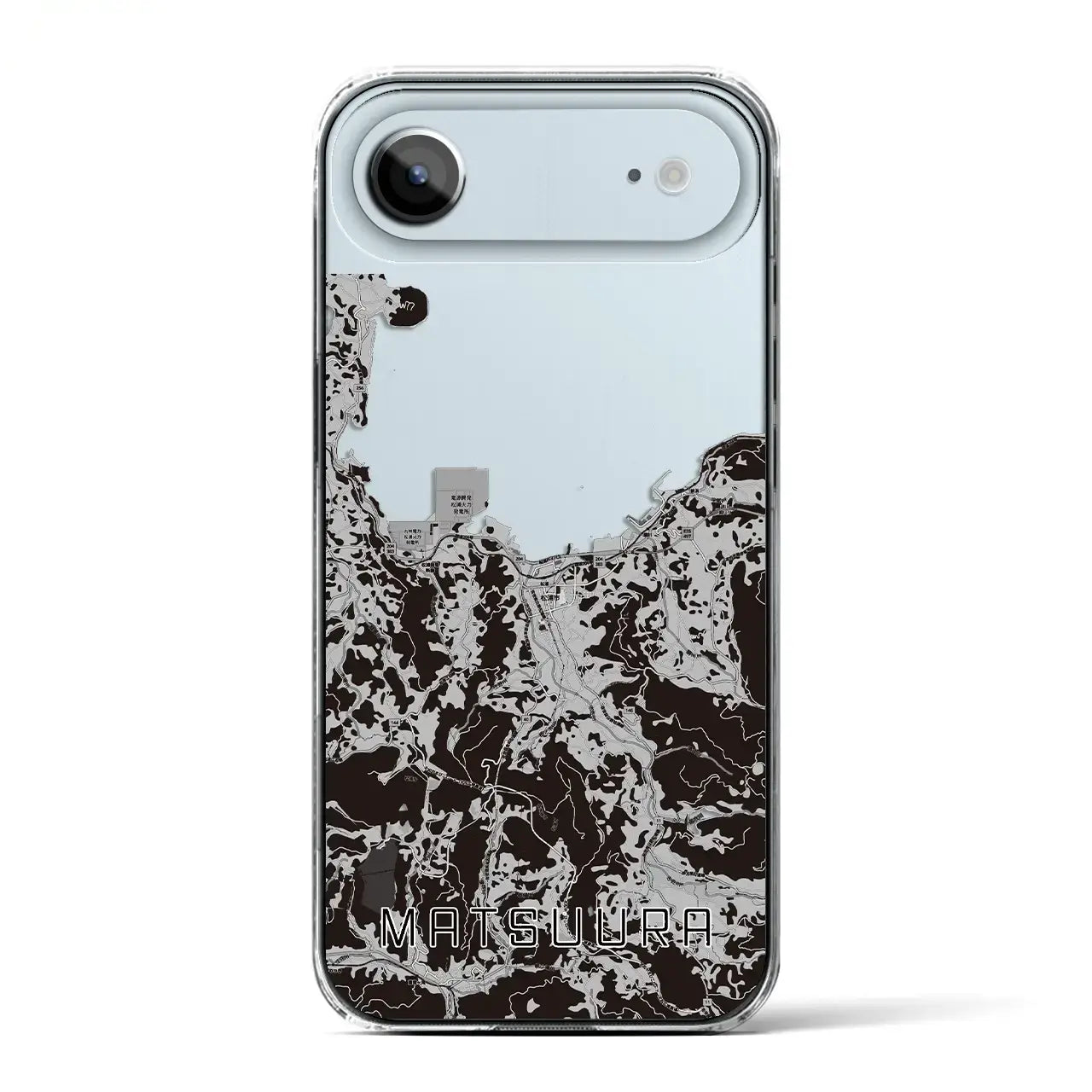 【松浦(長崎県)】地図柄iPhoneケース(クリアタイプ)モノトーン・iPhone 17 Pro Max 用
