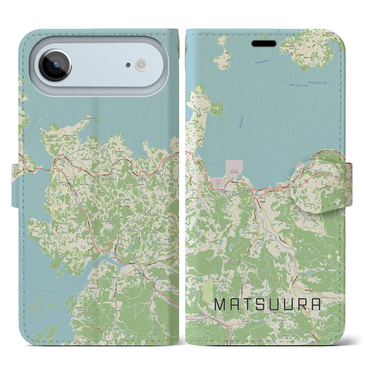 【松浦(長崎県)】地図柄iPhoneケース(手帳タイプ)