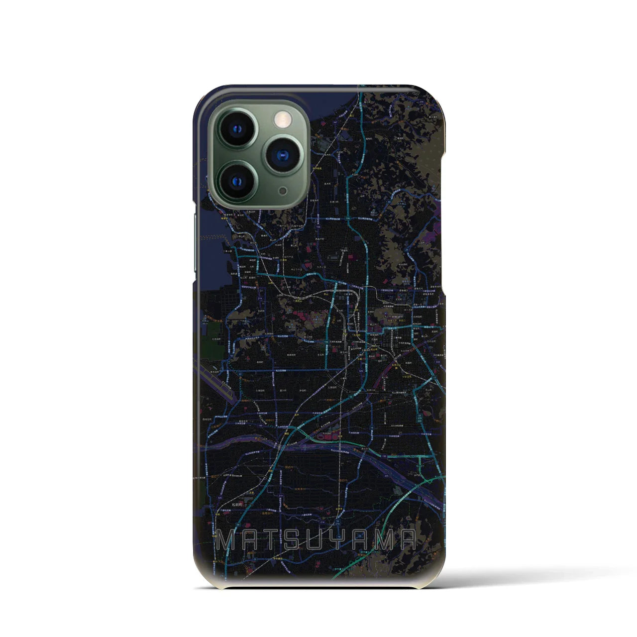 【松山(愛媛県)】地図柄iPhoneケース(バックカバータイプ)