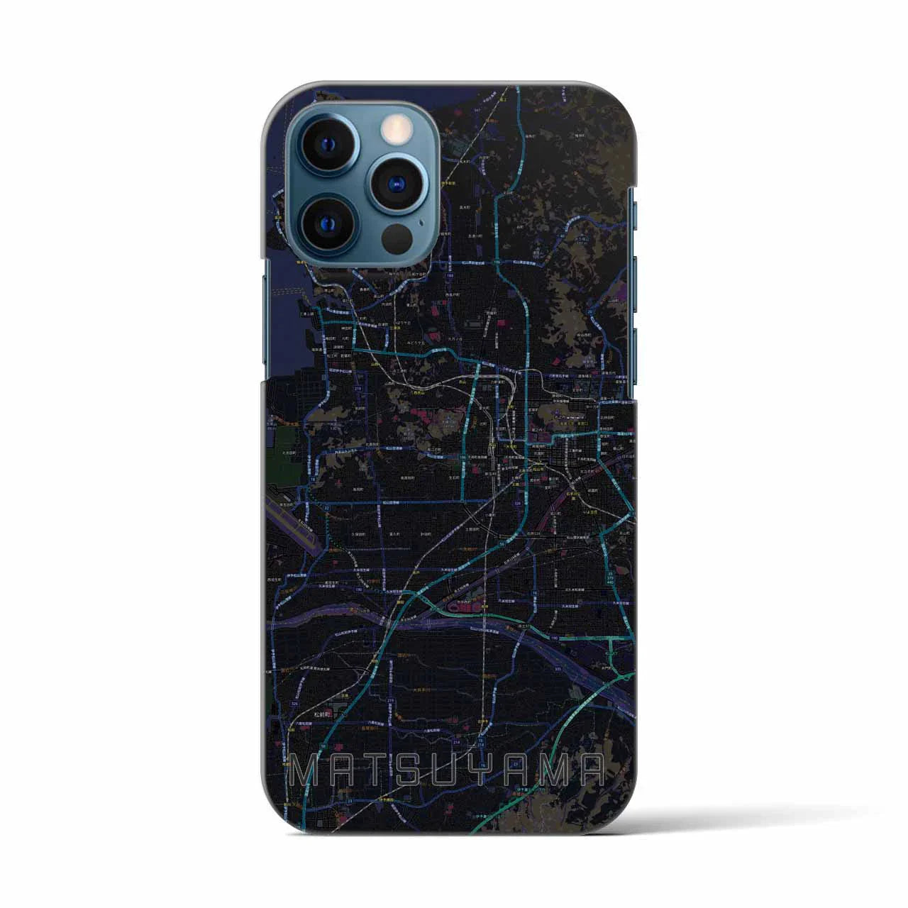 【松山(愛媛県)】地図柄iPhoneケース(バックカバータイプ)