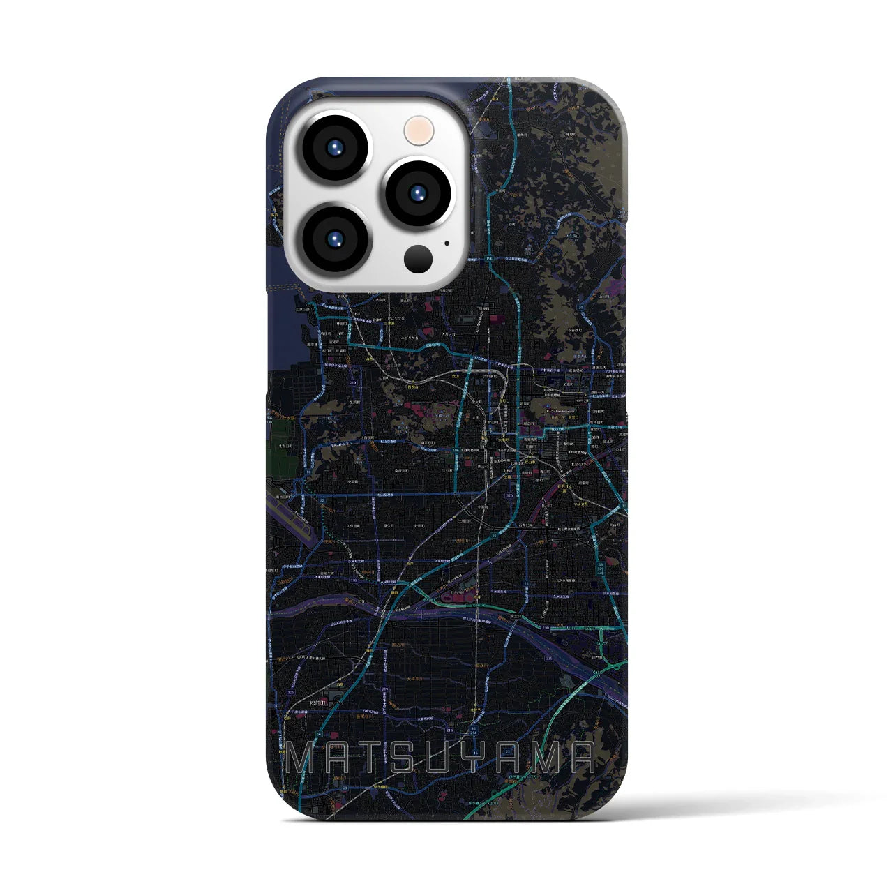【松山(愛媛県)】地図柄iPhoneケース(バックカバータイプ)