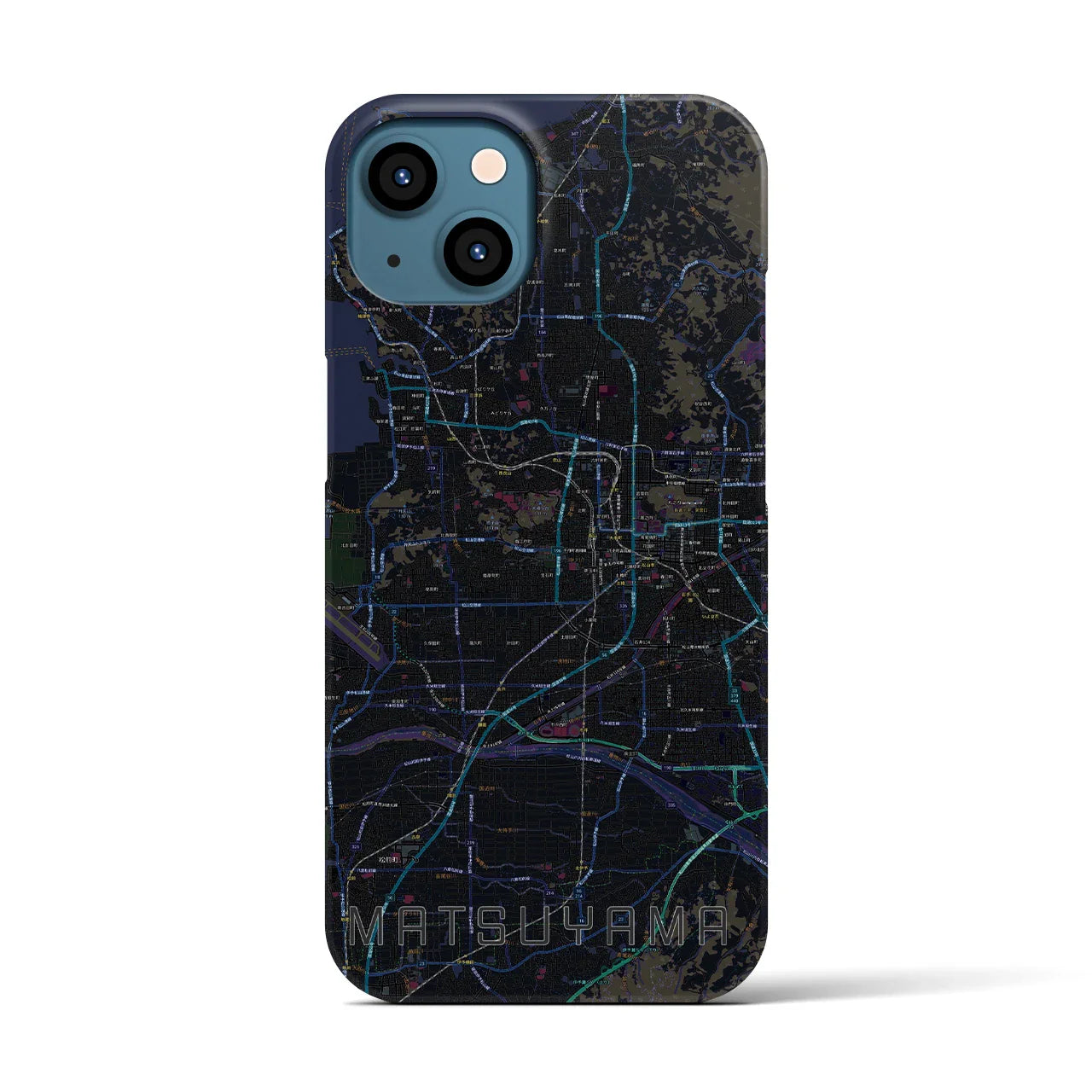 【松山(愛媛県)】地図柄iPhoneケース(バックカバータイプ)