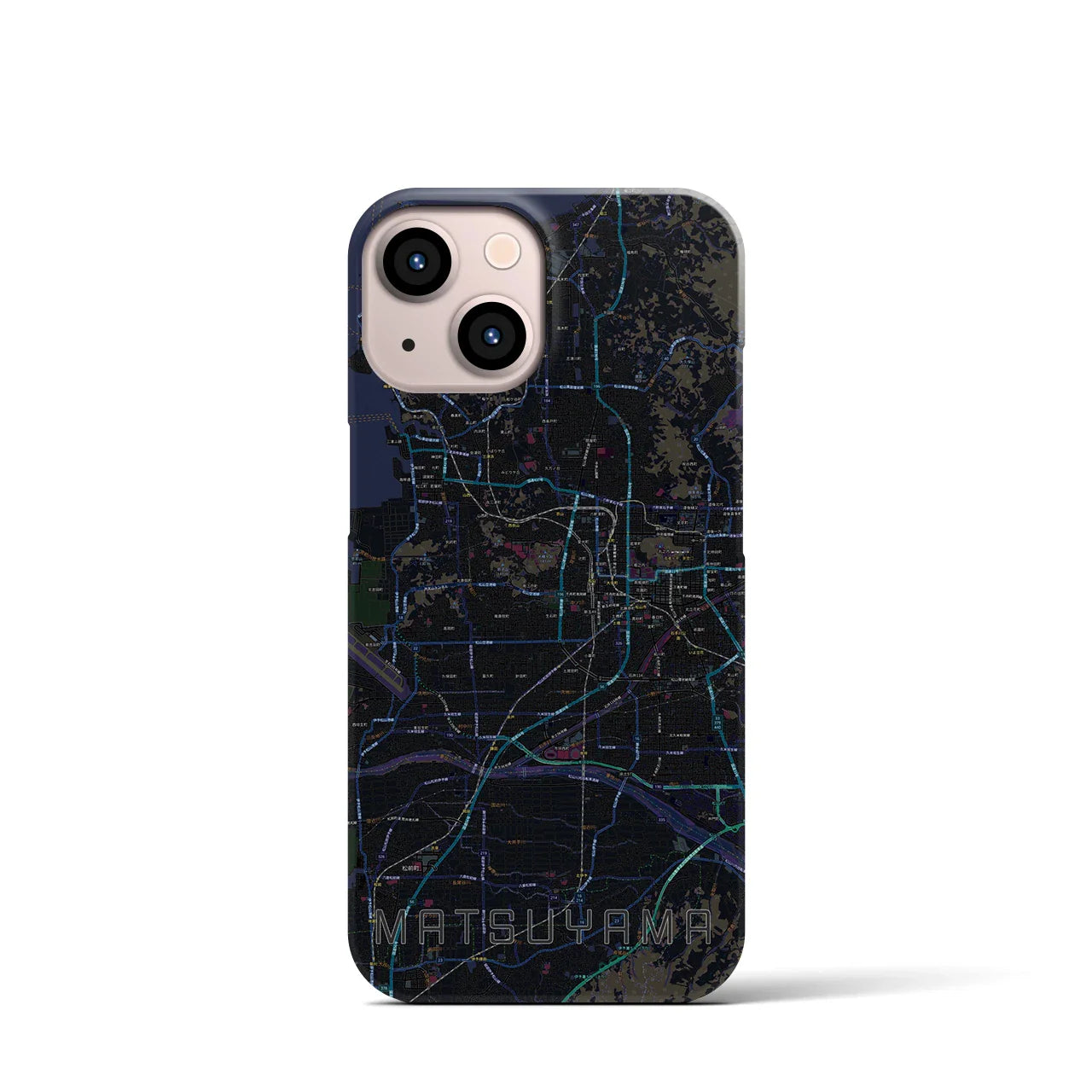 【松山(愛媛県)】地図柄iPhoneケース(バックカバータイプ)