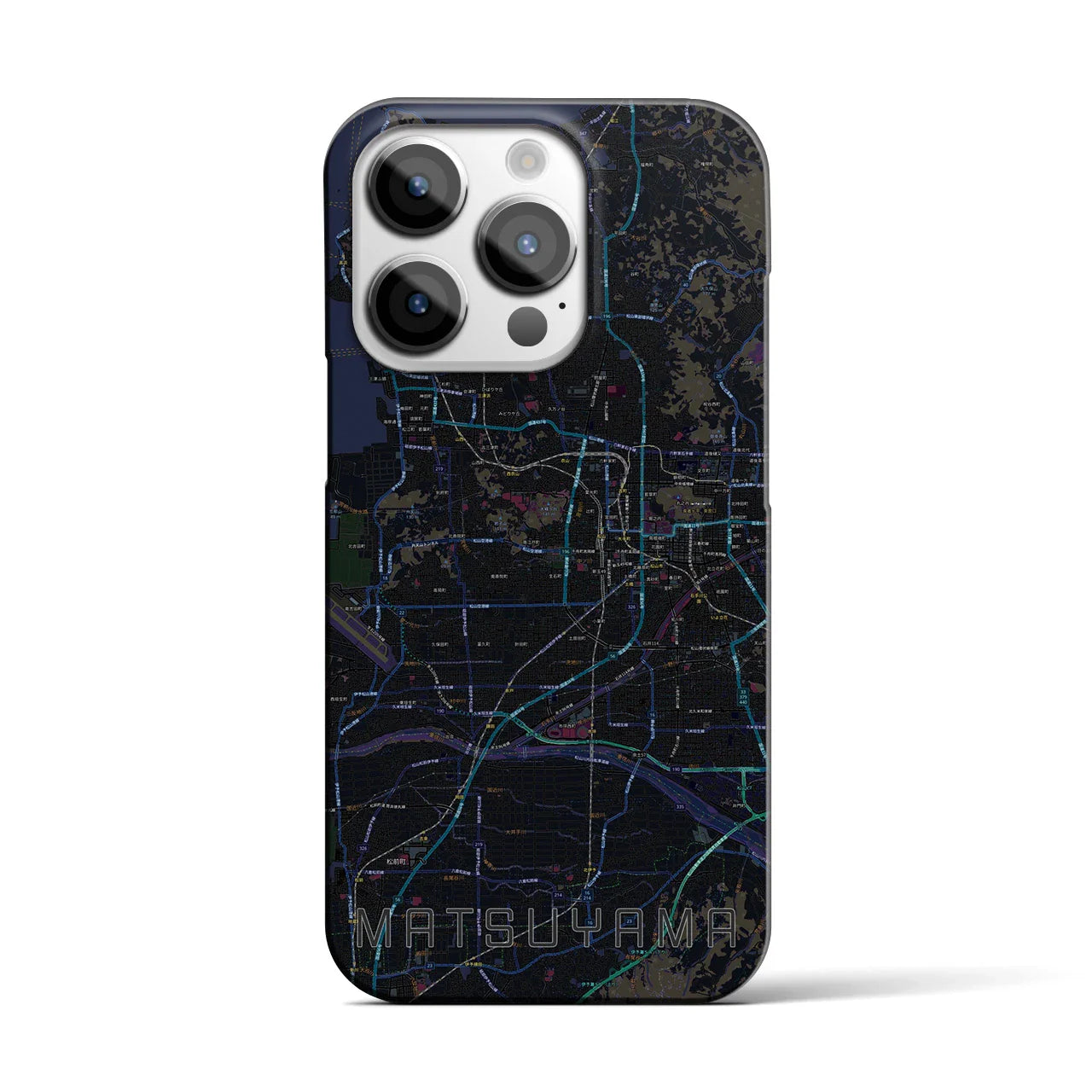【松山(愛媛県)】地図柄iPhoneケース(バックカバータイプ)