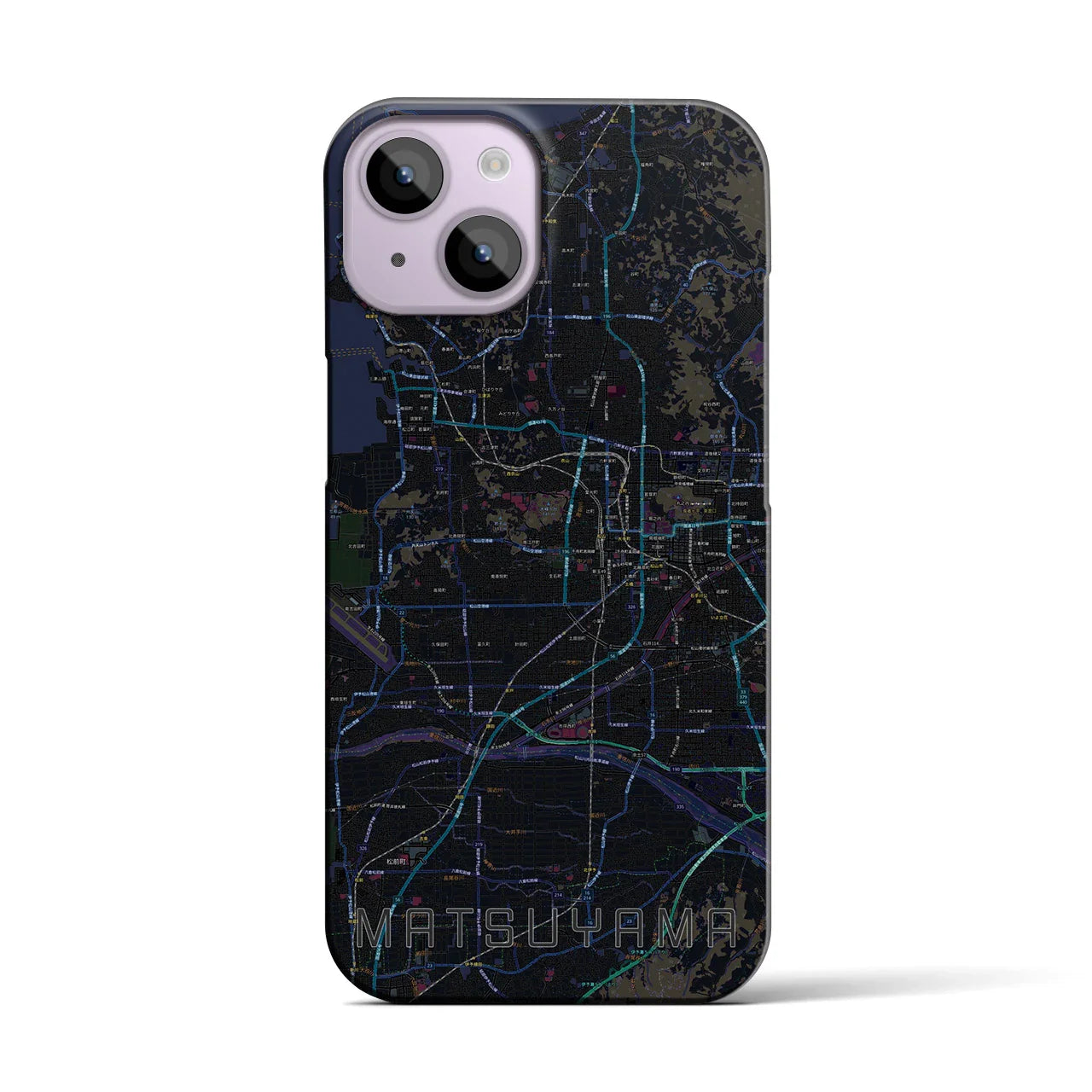 【松山(愛媛県)】地図柄iPhoneケース(バックカバータイプ)