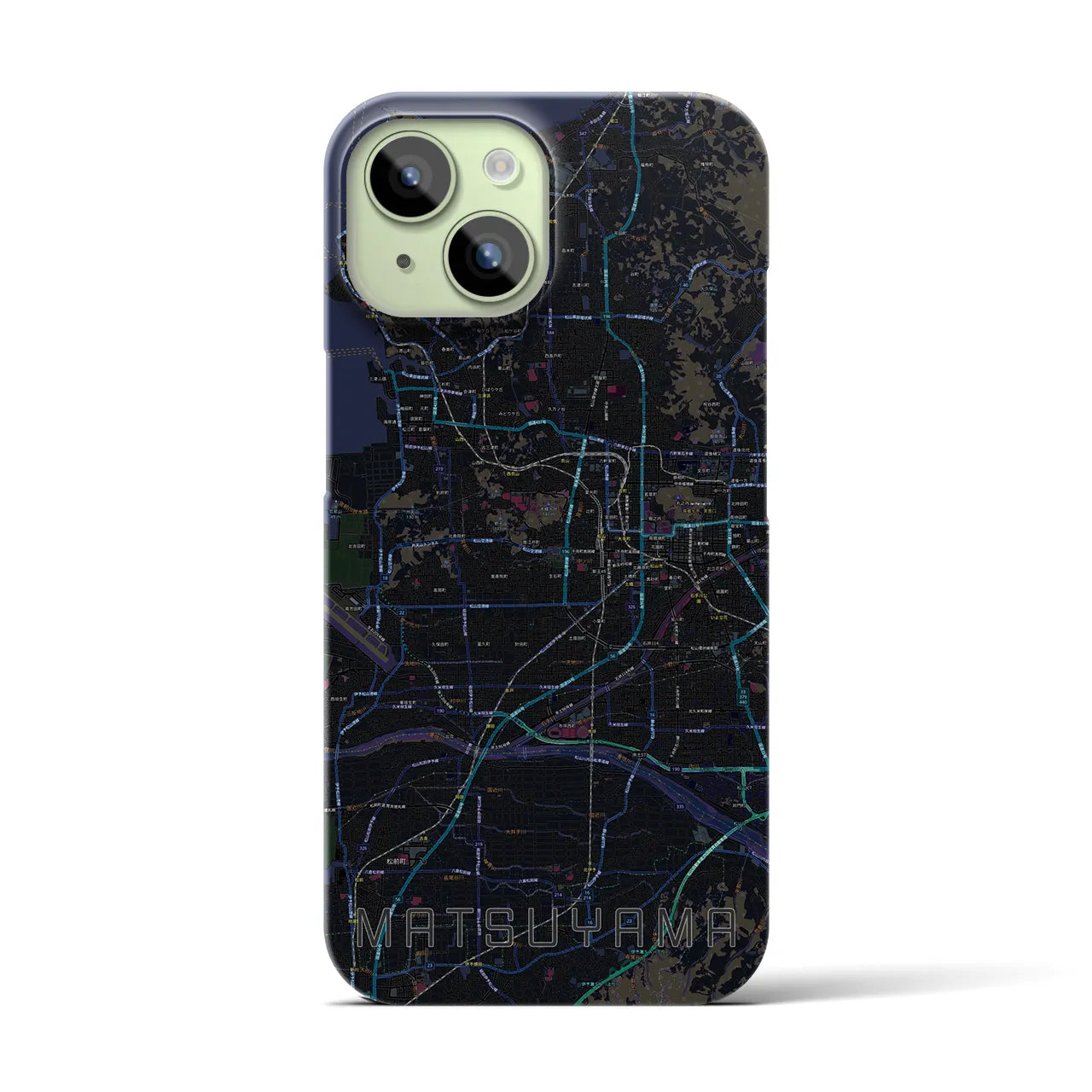 【松山(愛媛県)】地図柄iPhoneケース(バックカバータイプ)