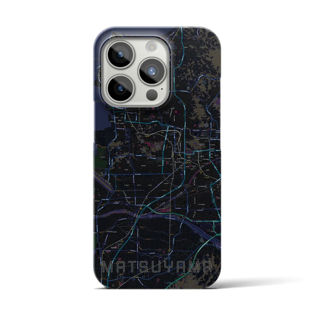 【松山(愛媛県)】地図柄iPhoneケース(バックカバータイプ)