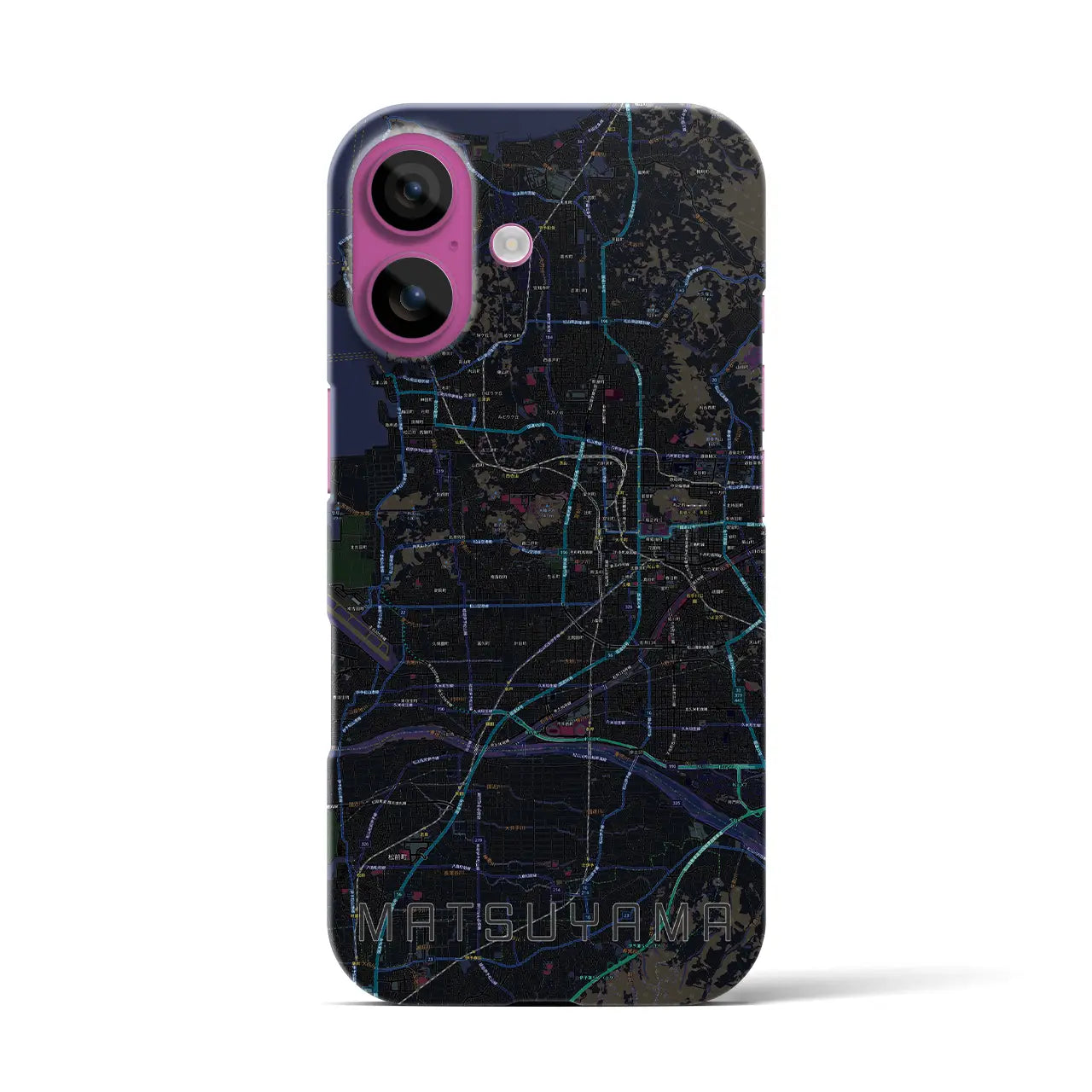 【松山(愛媛県)】地図柄iPhoneケース(バックカバータイプ)