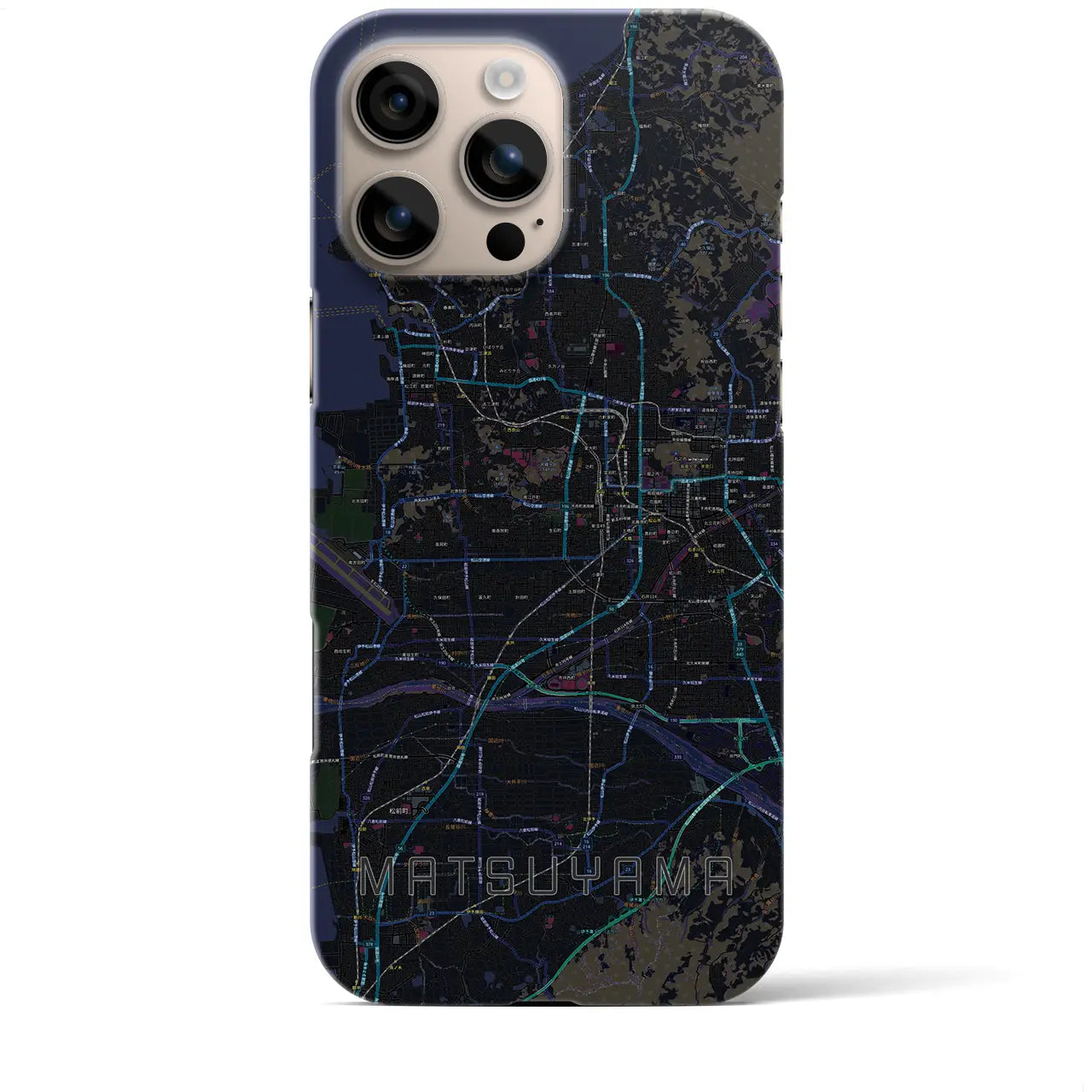 【松山(愛媛県)】地図柄iPhoneケース(バックカバータイプ)