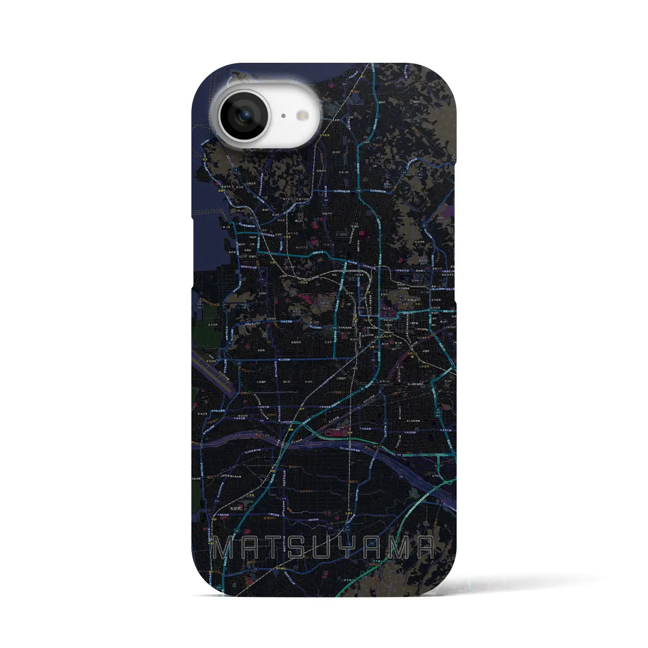 【松山(愛媛県)】地図柄iPhoneケース(バックカバータイプ)