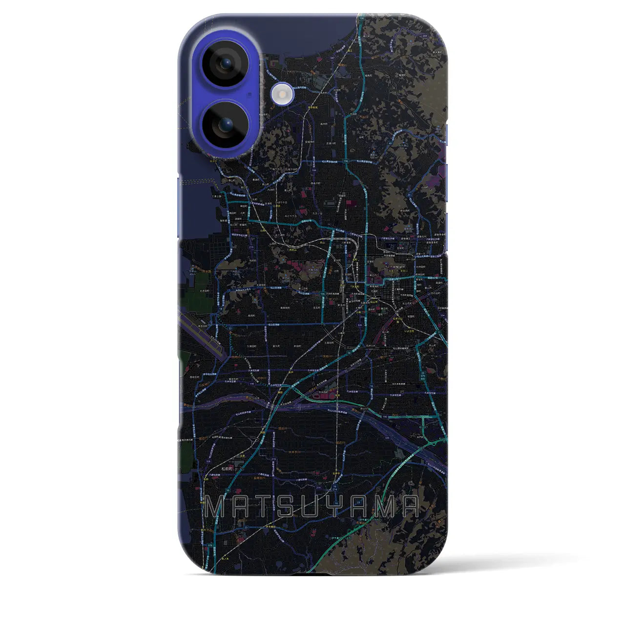 【松山(愛媛県)】地図柄iPhoneケース(バックカバータイプ)