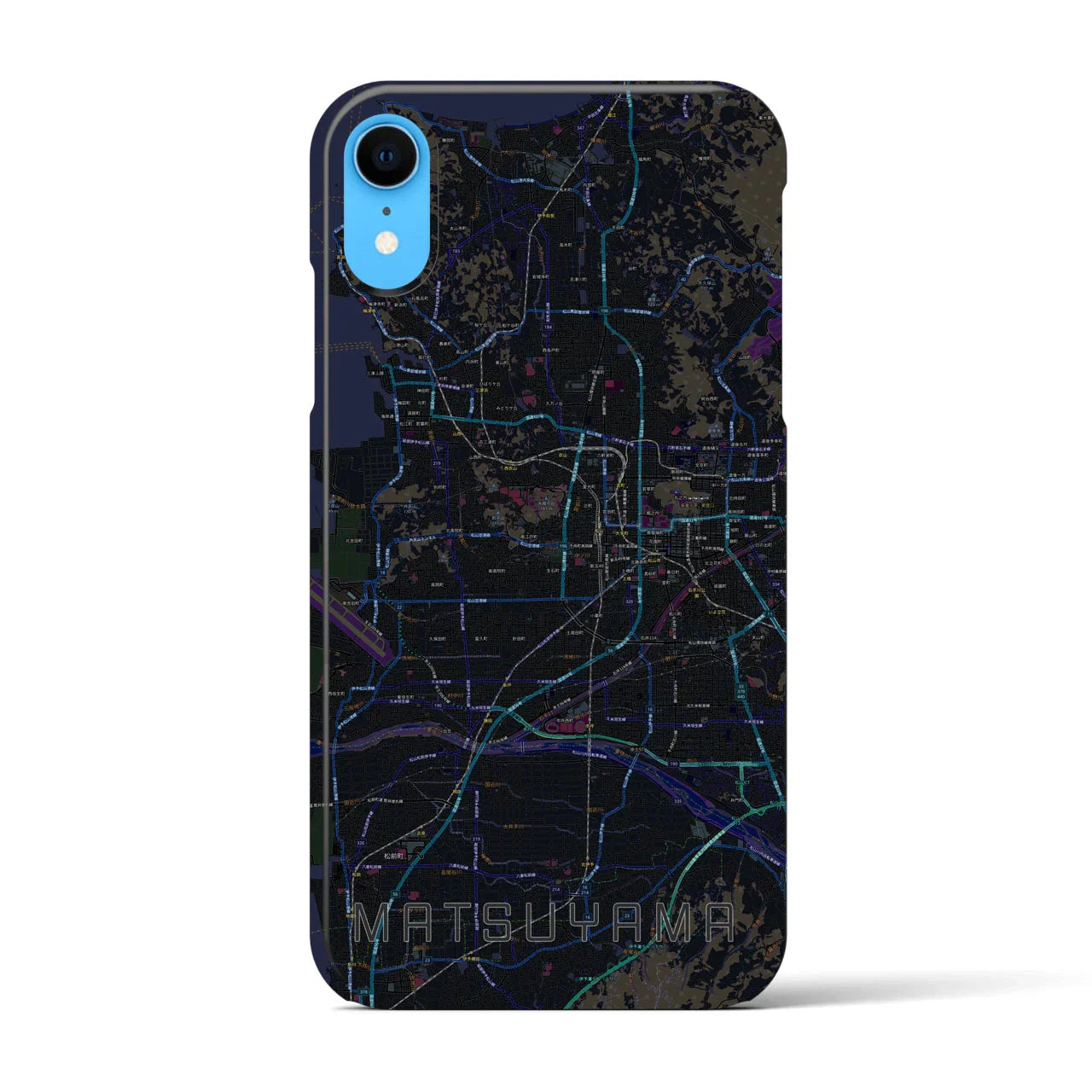 【松山(愛媛県)】地図柄iPhoneケース(バックカバータイプ)