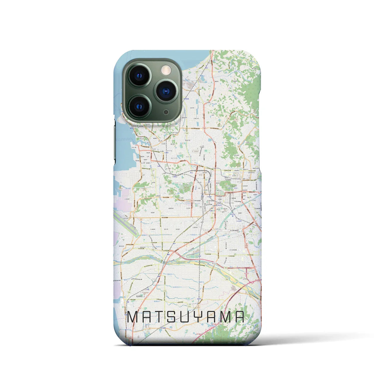 【松山(愛媛県)】地図柄iPhoneケース(バックカバータイプ)