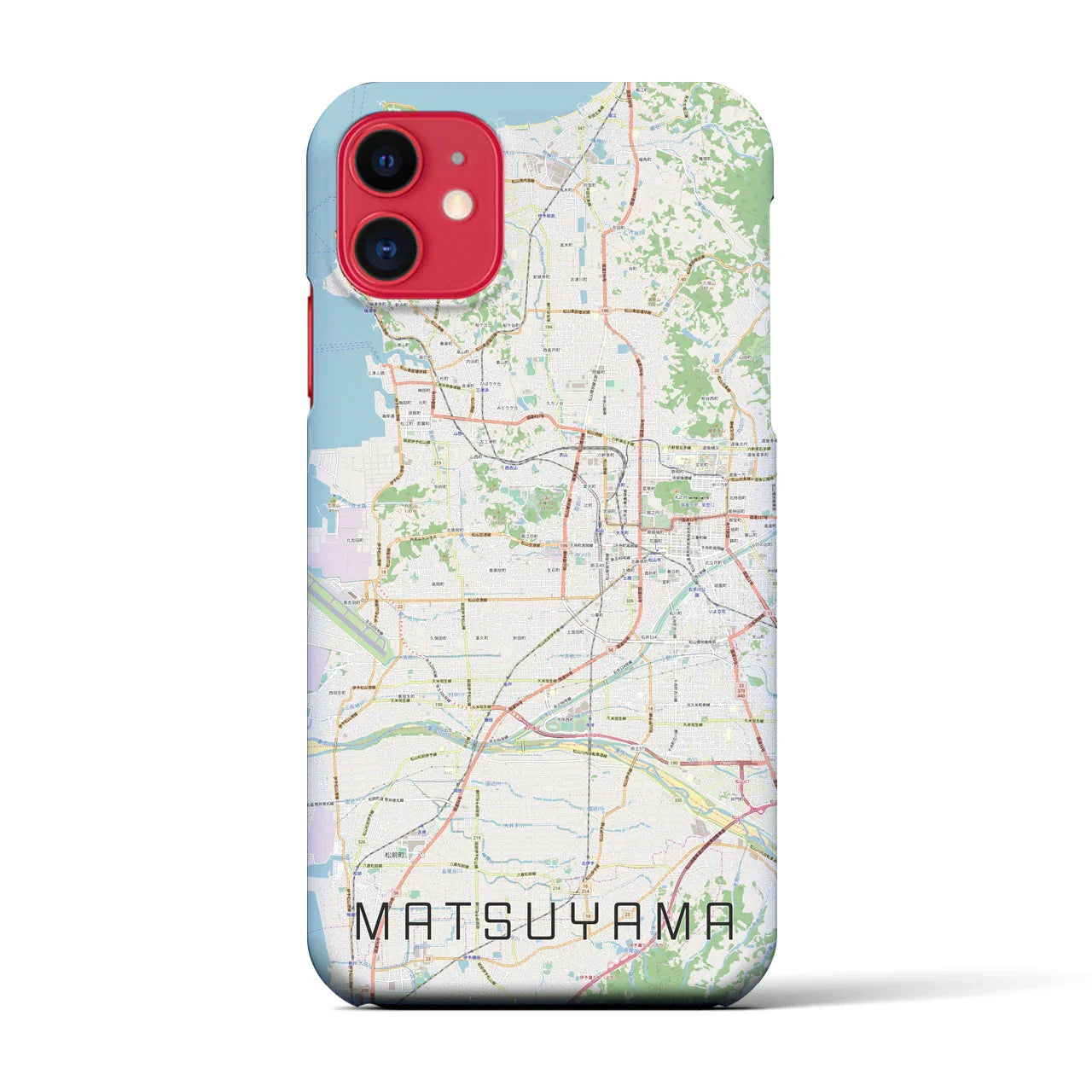 【松山(愛媛県)】地図柄iPhoneケース(バックカバータイプ)