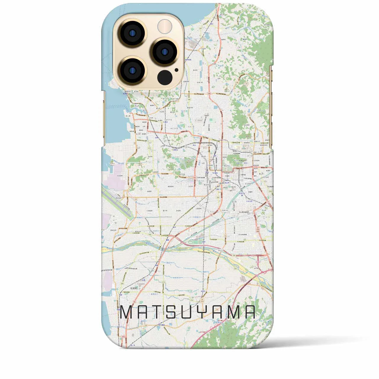 【松山(愛媛県)】地図柄iPhoneケース(バックカバータイプ)