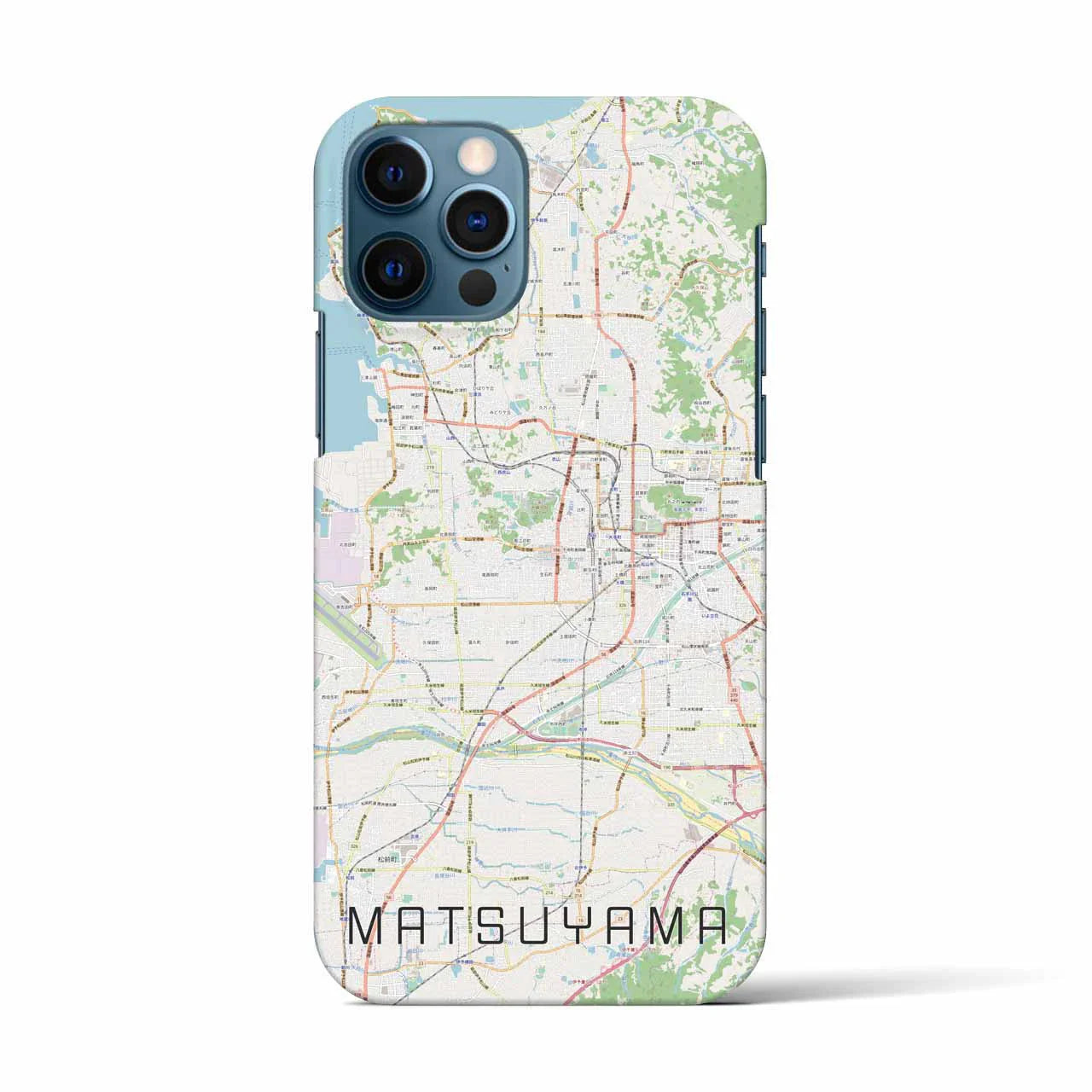 【松山(愛媛県)】地図柄iPhoneケース(バックカバータイプ)