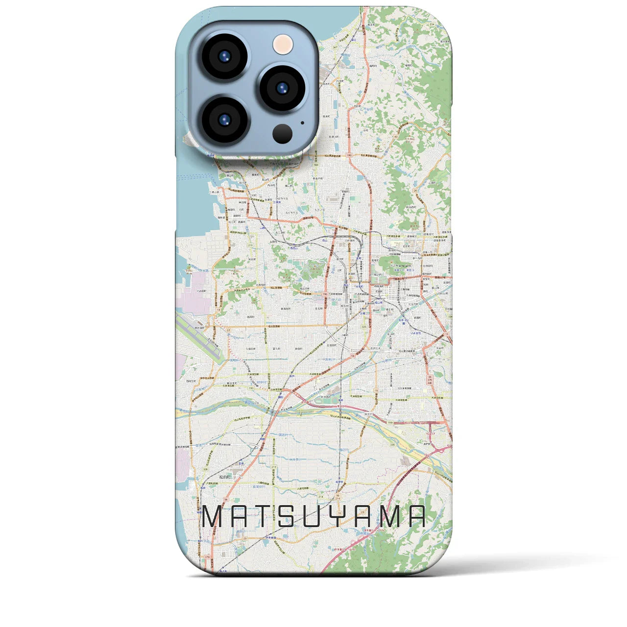 【松山(愛媛県)】地図柄iPhoneケース(バックカバータイプ)