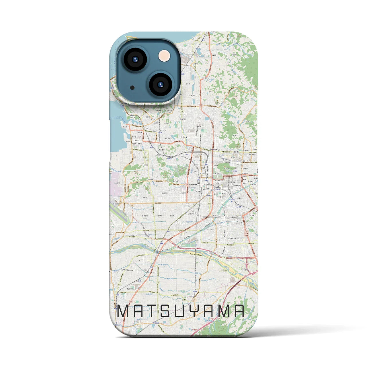 【松山(愛媛県)】地図柄iPhoneケース(バックカバータイプ)