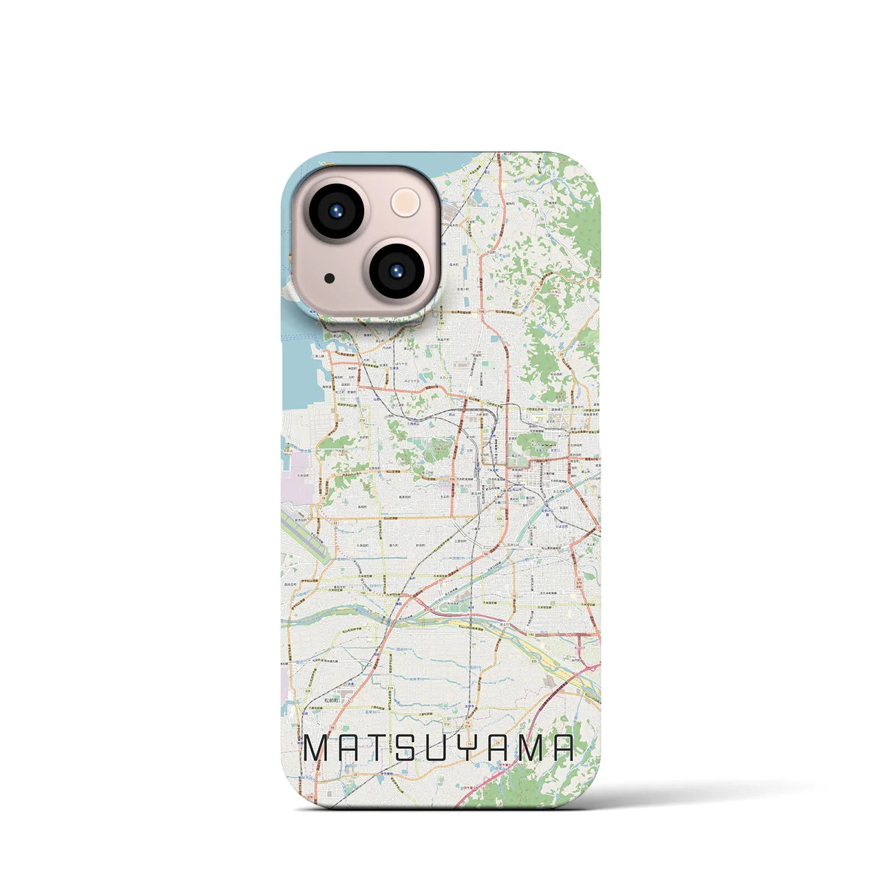 【松山(愛媛県)】地図柄iPhoneケース(バックカバータイプ)
