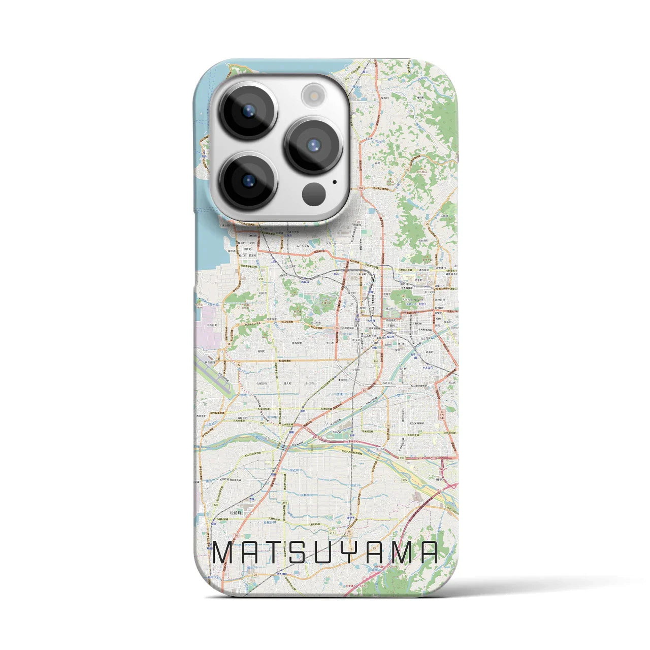 【松山(愛媛県)】地図柄iPhoneケース(バックカバータイプ)