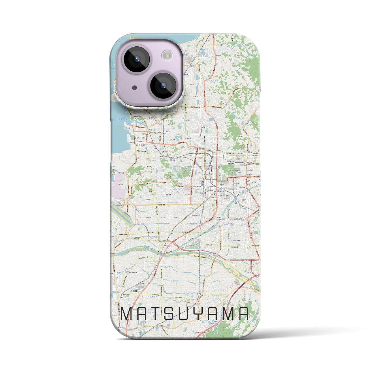 【松山(愛媛県)】地図柄iPhoneケース(バックカバータイプ)