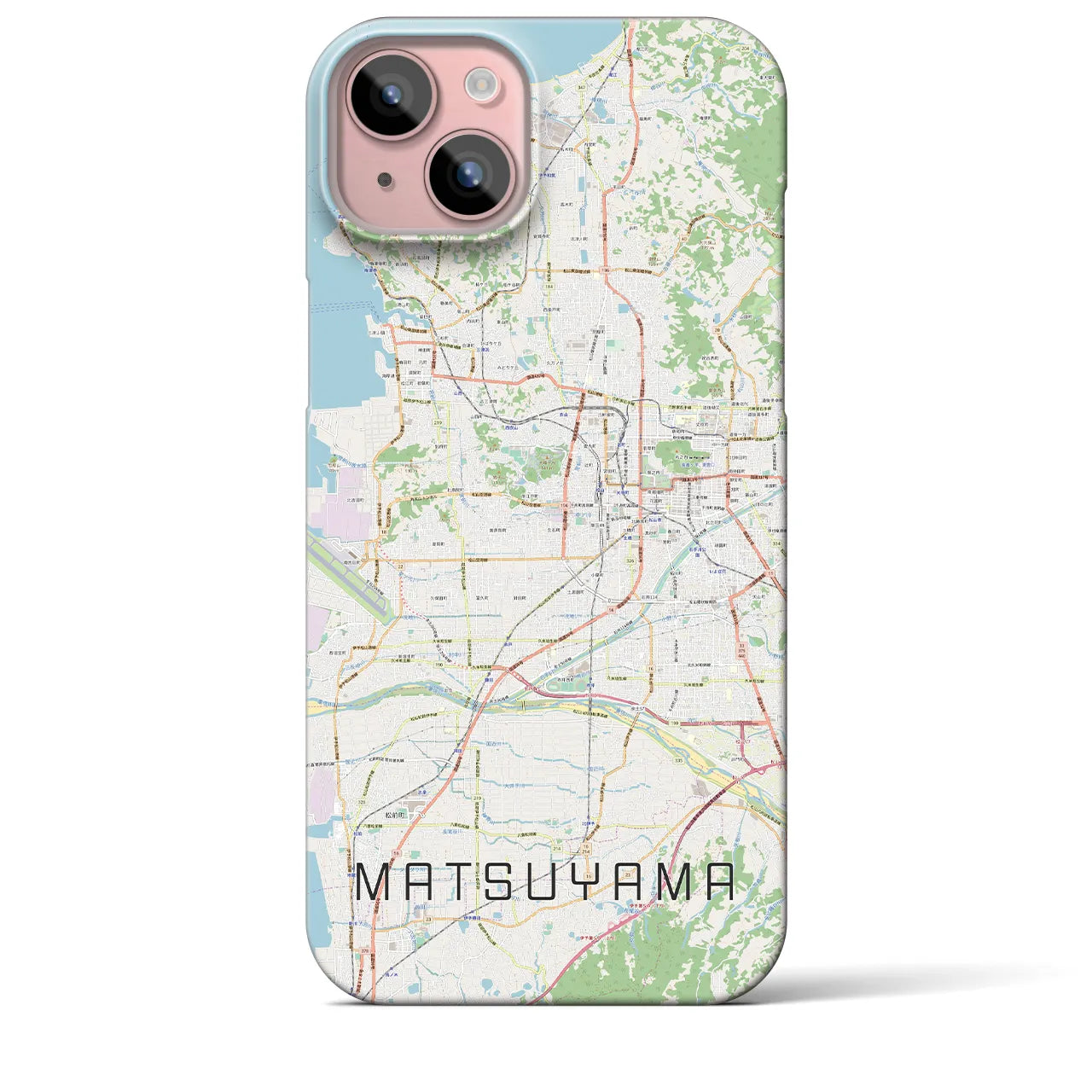 【松山(愛媛県)】地図柄iPhoneケース(バックカバータイプ)