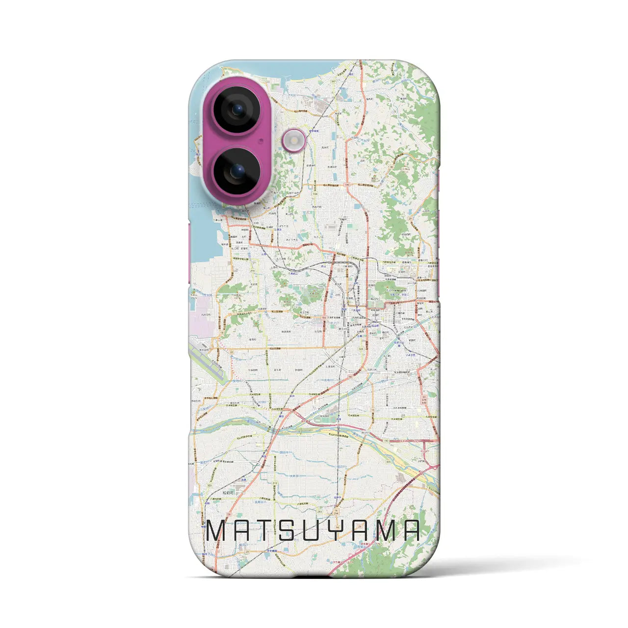 【松山(愛媛県)】地図柄iPhoneケース(バックカバータイプ)