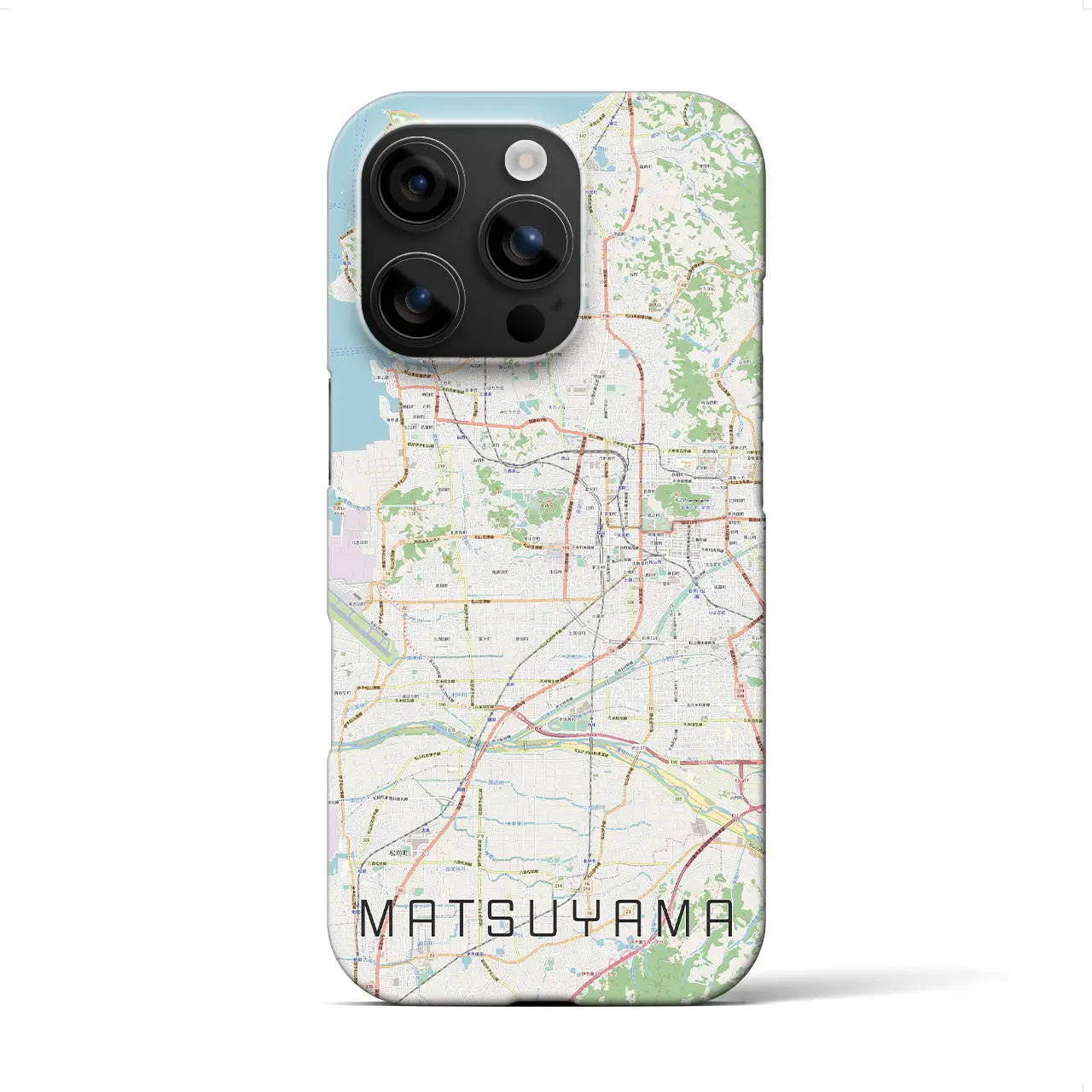 【松山(愛媛県)】地図柄iPhoneケース(バックカバータイプ)