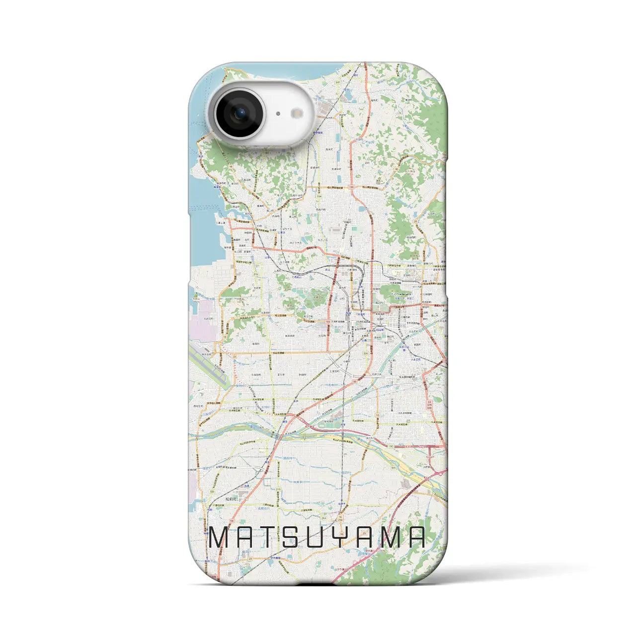 【松山(愛媛県)】地図柄iPhoneケース(バックカバータイプ)